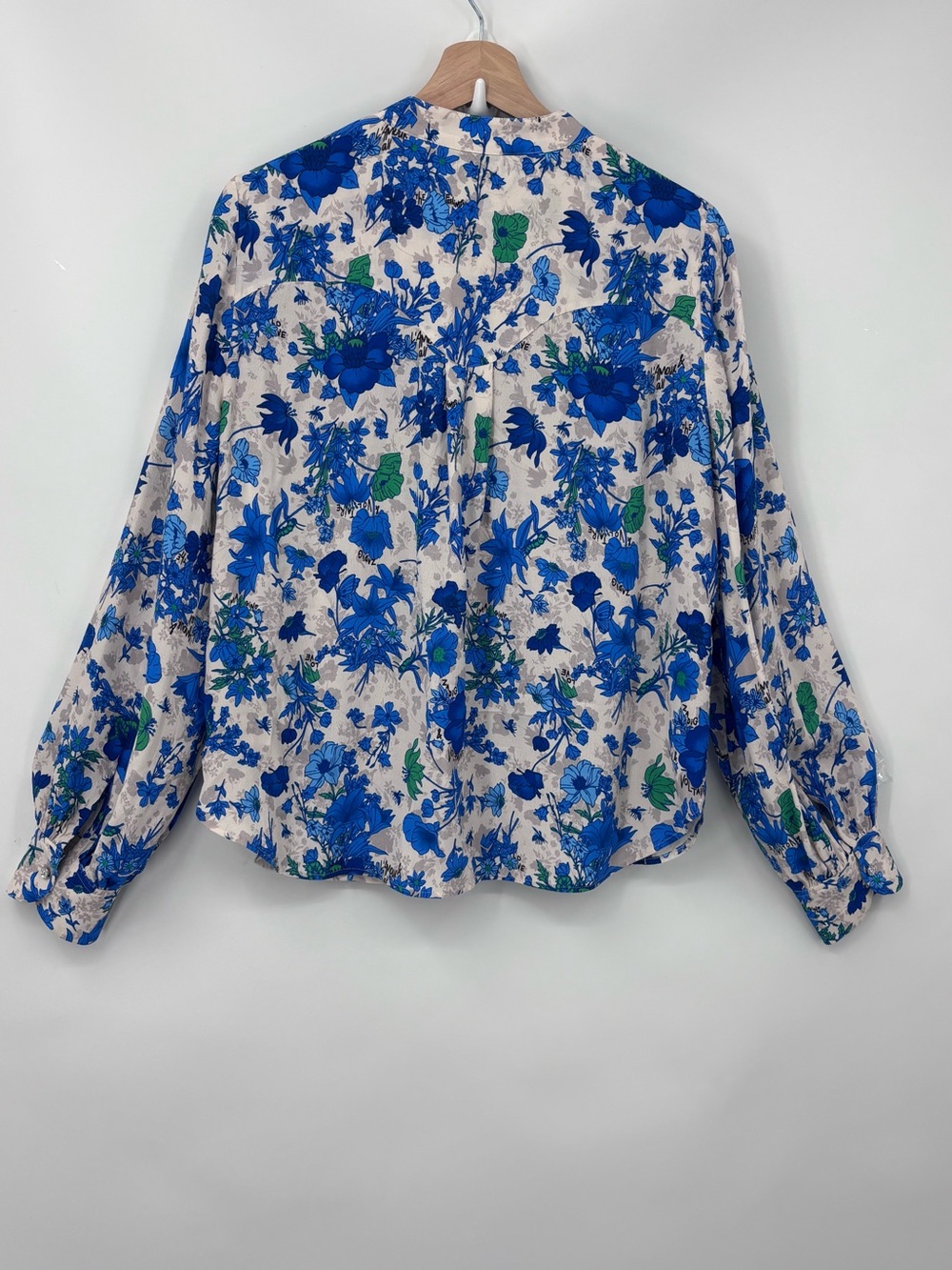 Zadig & Voltaire Twina crepe garden flowers Floral Button-Front Blouse Sz Med - Picture 5 of 13